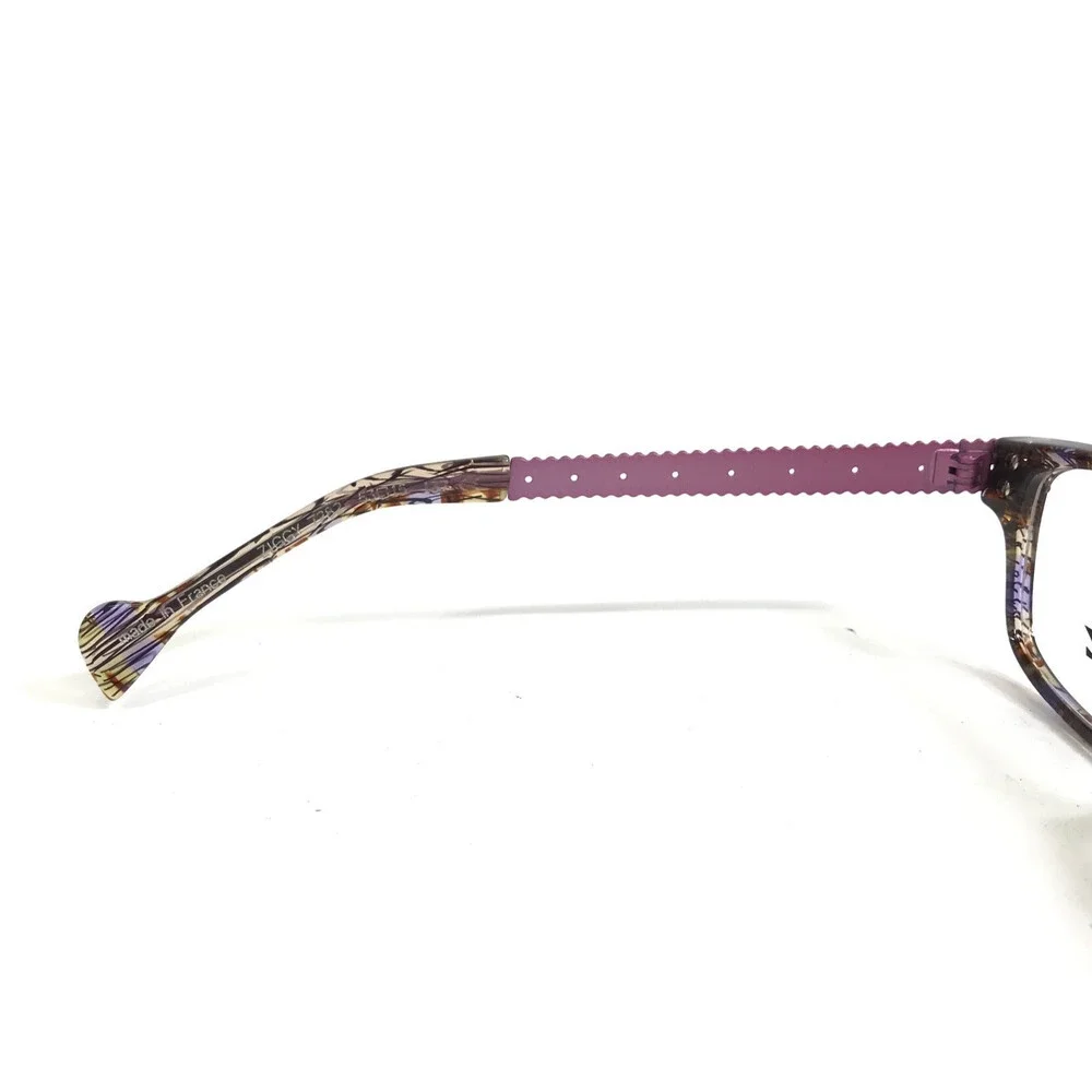 BOZ Eyeglasses Frames ZIGGY 7282 Brown Marble Purple Argyle Arms 53-15-137